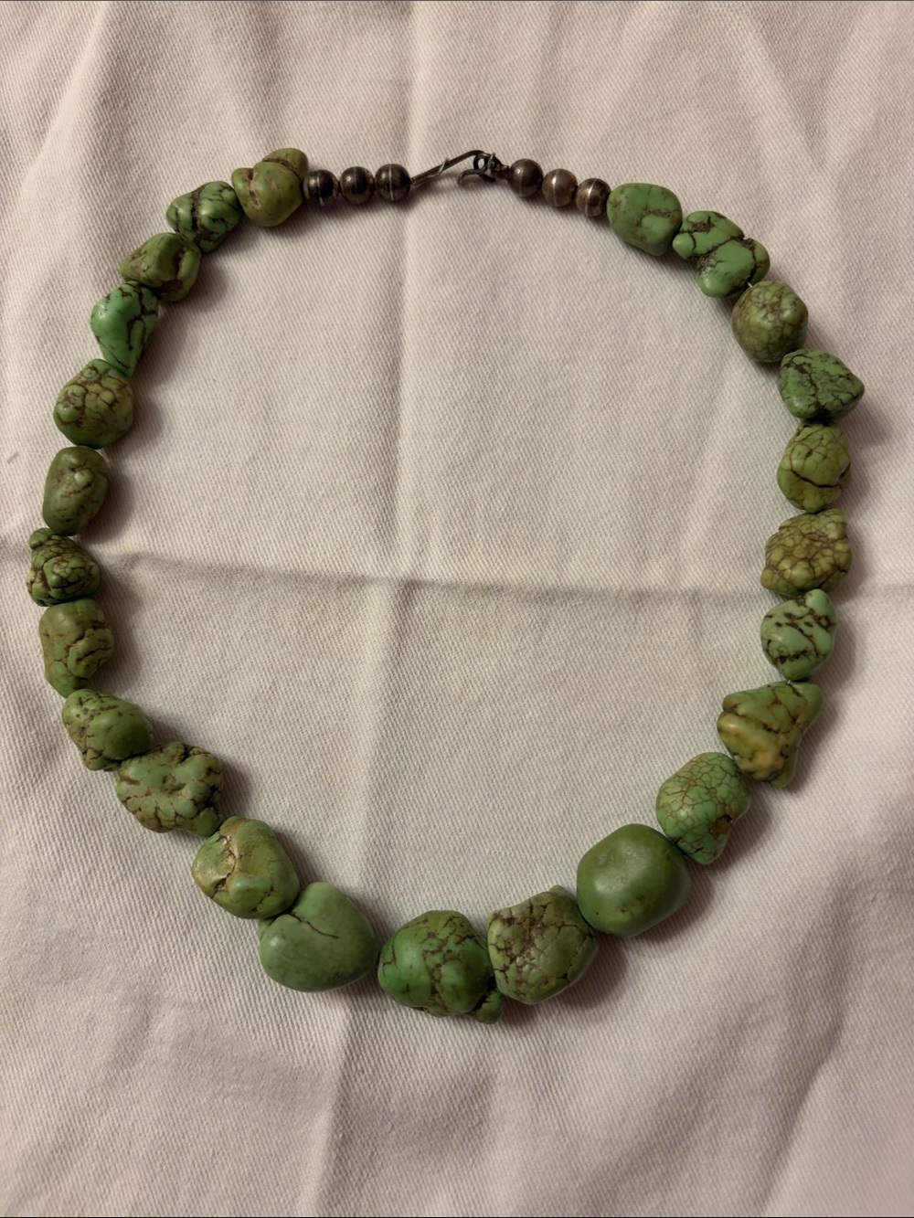 Vintage Malachite Green Nugget Necklace - Women's Jewelry